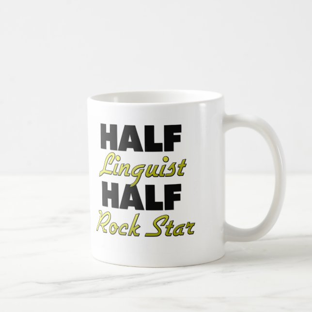 Halber Linguist-halber Rockstar Tasse (Rechts)