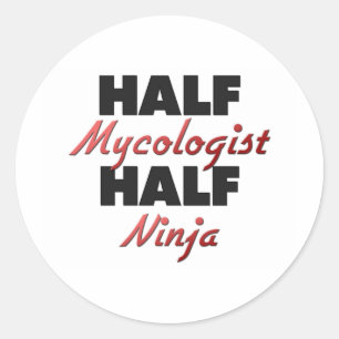 Halber Mycologist halbes Ninja Runder Aufkleber