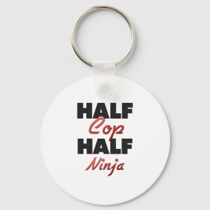 Halber Polizist halbes Ninja Schlüsselanhänger