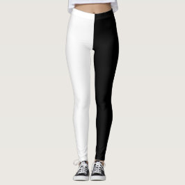 Halber Schwarz-weißer Designer Leggings