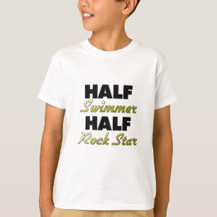 Halber Schwimmer-halber Rockstar T-Shirt