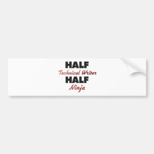 Halber technischer Redakteur halbes Ninja Autoaufkleber