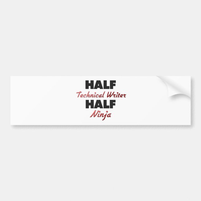 Halber technischer Redakteur halbes Ninja Autoaufkleber (Vorne)