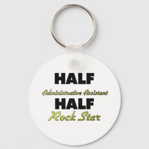 Halber Verwaltungsmitarbeiter-halber Rockstar Schlüsselanhänger