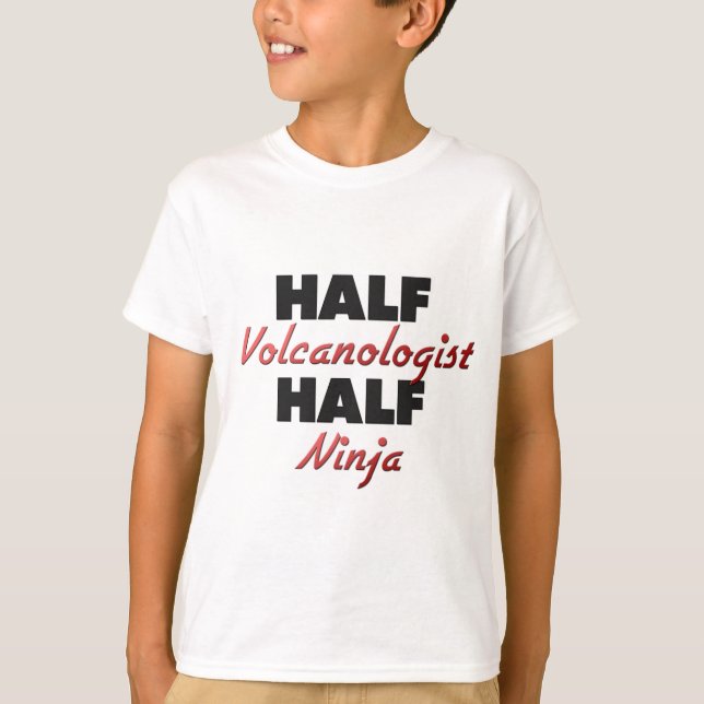 Halber Volcanologist halbes Ninja T-Shirt (Vorderseite)