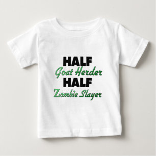 Halber Ziegen-Hirten-halber ZombieSlayer Baby T-shirt