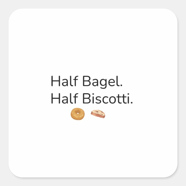 Halbes Bagel Halbes Biscotti Aufkleber (Vorderseite)