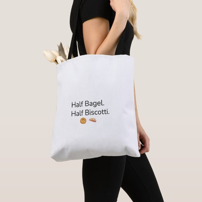Halbes Bagel Halbes Biscotti Tote (Von Nahem)