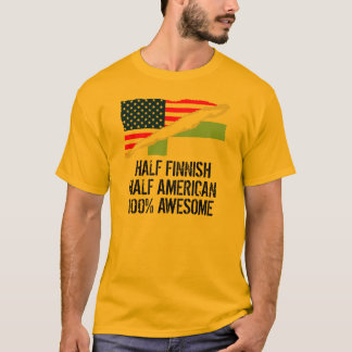 Halbes finnisches halbes amerikanisches T-Shirt