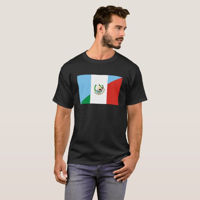 halbes Flaggensymbol Guatemalas Mexiko T-Shirt (Vorne ganz)