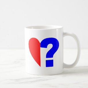 halbes Herz Fragezeichen half heart question mark Tasse