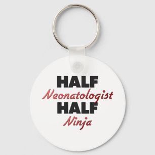Halbes Neonatologist halbes Ninja Schlüsselanhänger