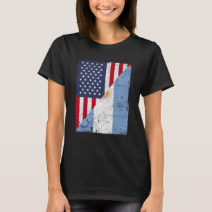 Halbfahne der USA Halbe argentinische Flagge Ameri T-Shirt
