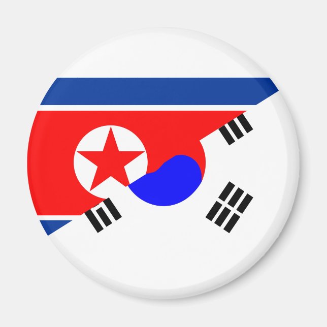 Halbfahrebenzeichen Nord-Süd-korea Magnet (Vorne)