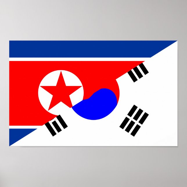 Halbfahrebenzeichen Nord-Süd-korea Poster (Vorne)