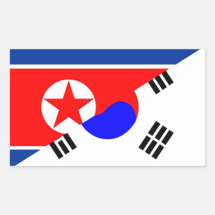 Halbfahrebenzeichen Nord-Süd-korea Rechteckiger Aufkleber