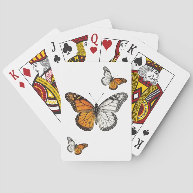 Halbfarbige Monarchschmetterlingskunst Spielkarten (Rückseite)