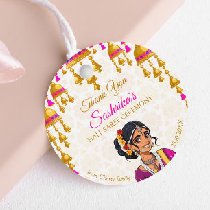 Halbfeier Saree niedliches indisches Mädchen Gunst Geschenkanhänger