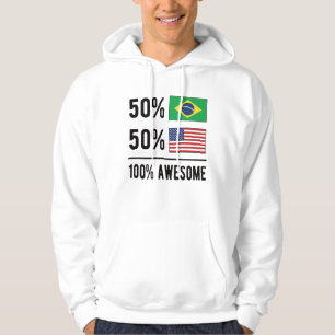 Halbfinale brasilianische Halbamerikanische Flagge Hoodie