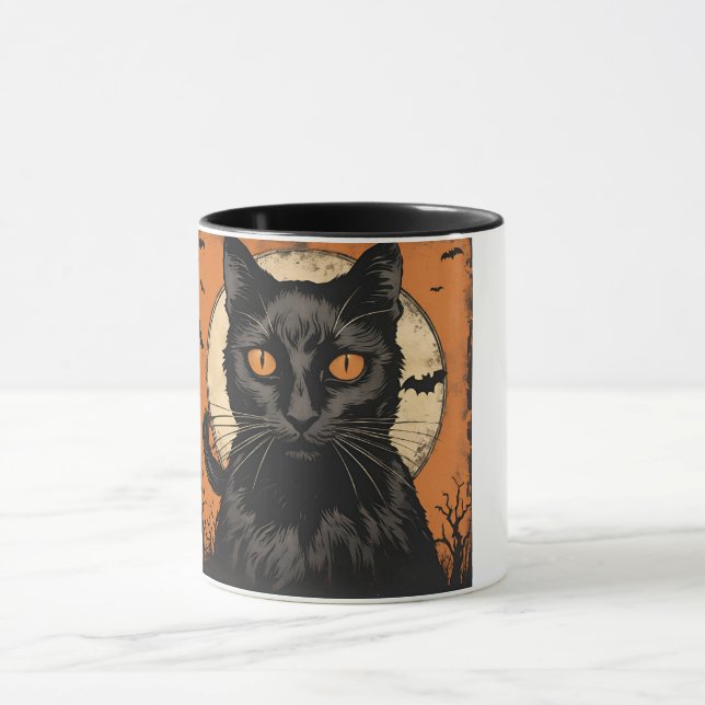 Halbfinale Schwarze Katze 2024 Tasse (Zentrum)