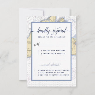 Halbformale RSVP-Karte für Nautische Hochzeit/Vera RSVP Karte