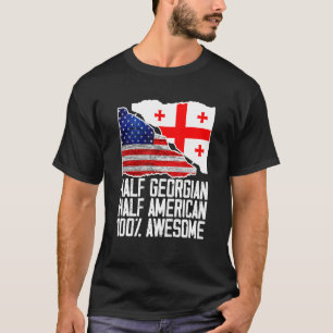 Halbgeorgische Half-Amerikanisches Georgien US-Fla T-Shirt