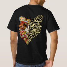 Halbgesicht-Löwe-Kunst Herren T-Shirt