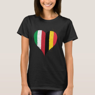 Halbierung der belgischen Hälfte Italienische Flag T-Shirt