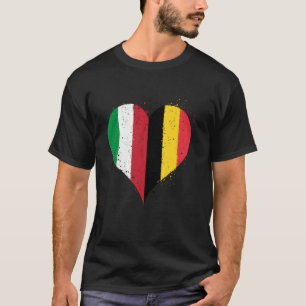 Halbierung der belgischen Hälfte Italienische Flag T-Shirt