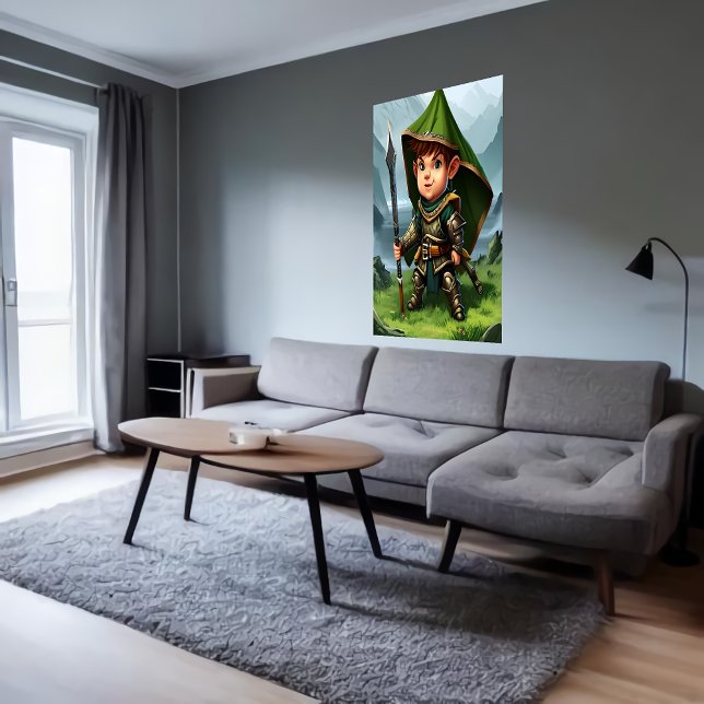 Halbierung eines männlichen Kriegers | AI Art Post Poster (Von Creator hochgeladen)