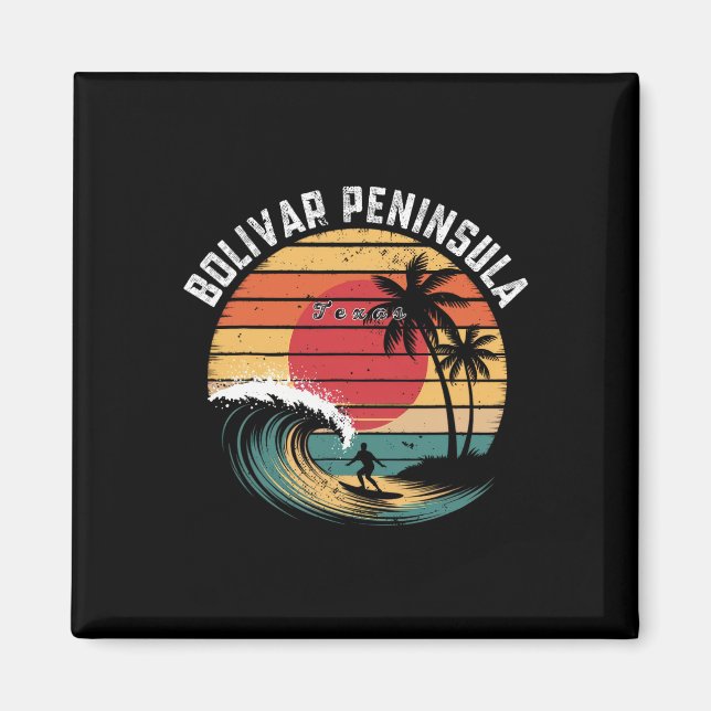 Halbinsel Bolivar Texas Strand Surfen  Magnet (Vorne)