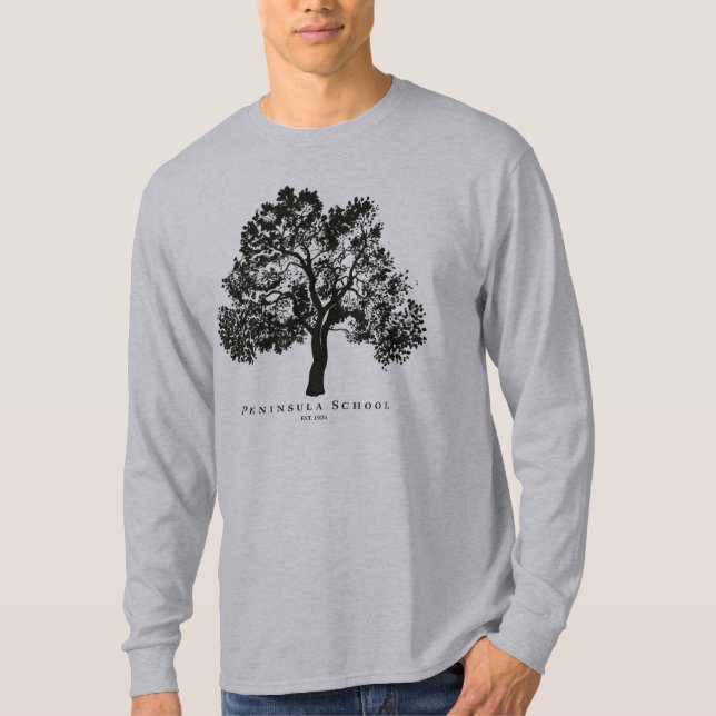 Halbinsel Long Sleeve Gray T-Shirt (Vorderseite)