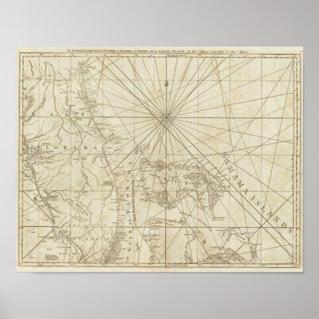 Halbinsel und Golf von Florida Poster (Vorne)