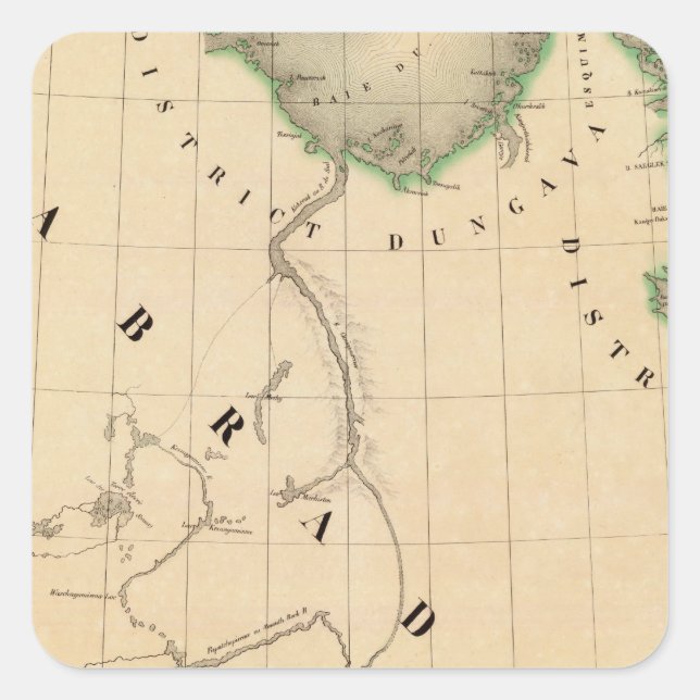 Halbinsel Ungava und Nord-Labrador Quadratischer Aufkleber (Vorderseite)