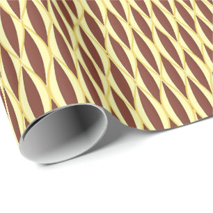 Halbjahrs-Flachbanddruck - braun und gold Geschenkpapier