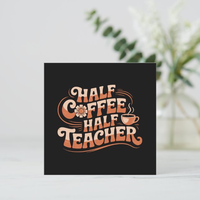 Halbkaffee, Halblehrer - Coffee Lover Lehrer (Stehend Vorderseite)