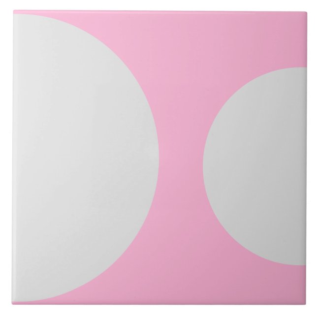 Halbkreis Moderne, einfache rosa, Niedliche Girly Fliese (Vorderseite)