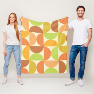 Halbkreise des mittleren Jahrhunderts Orangenbraun Fleecedecke