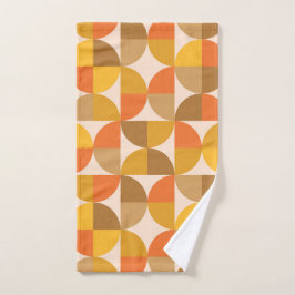 Halbkreise des orangen und braunen mittleren Jahrh Handtuch