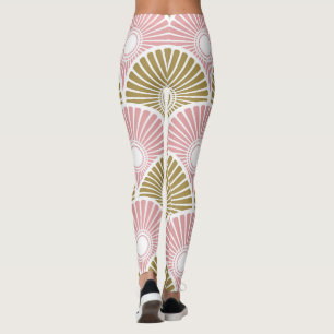 Halbkreismuster aus Messing und Rosa Leggings