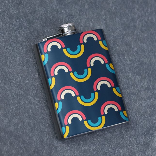 Halbkreismuster in Multicolor Flachmann (flask)