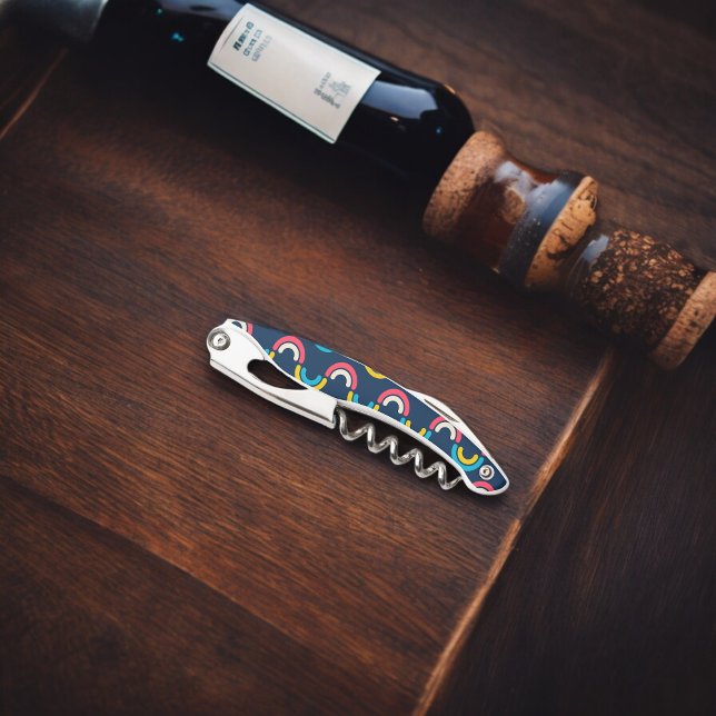 Halbkreismuster in Multicolor Kellnermesser (Corkscrew Bottle Opener)