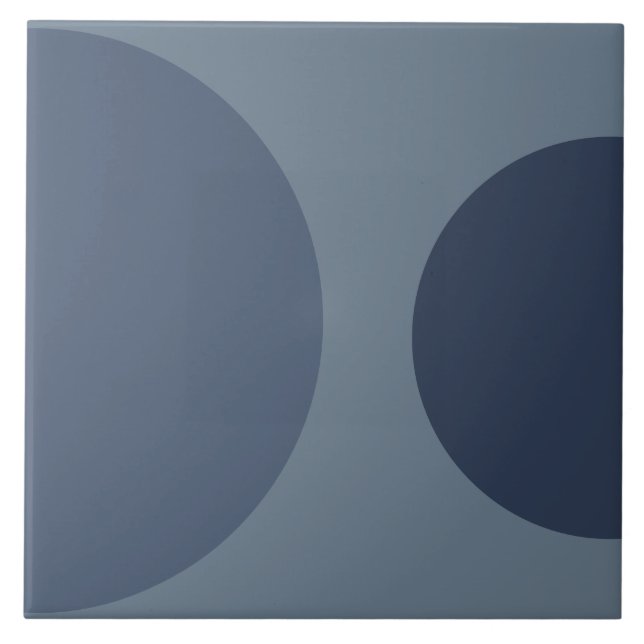 Halbkreismuster Modernes Blaues geometrisches Must Fliese (Vorderseite)