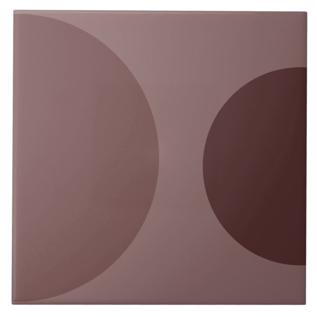 Halbkreismuster Modernes Burgundy Geometric Fliese (Vorderseite)