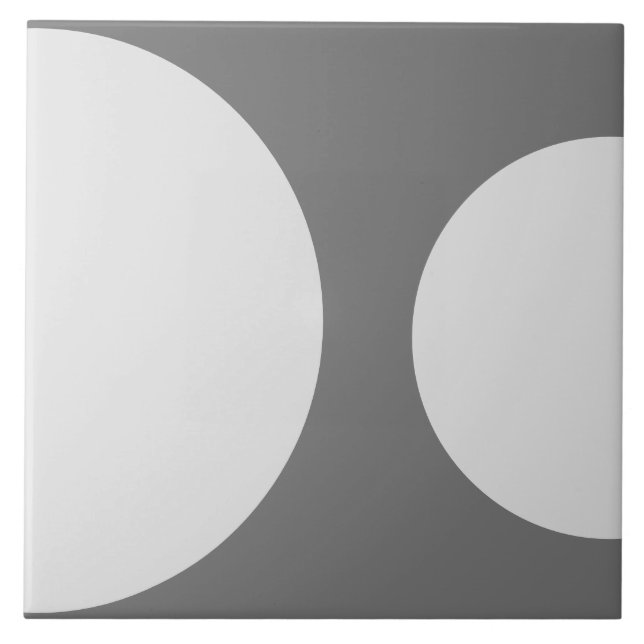 Halbkreismuster Modernes Dunkles Grau Geometrische Fliese (Vorderseite)