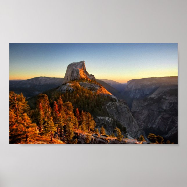 Halbkuppel bei Sonnenuntergang Detail - Yosemite Poster (Vorne)