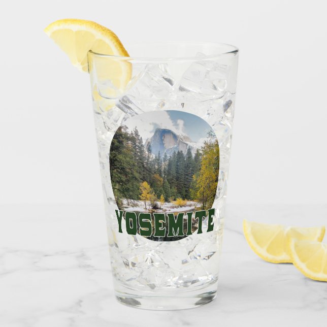 Halbkuppel im Herbst mit "Yosemite"-Text Glas (Vorderseite Ice)