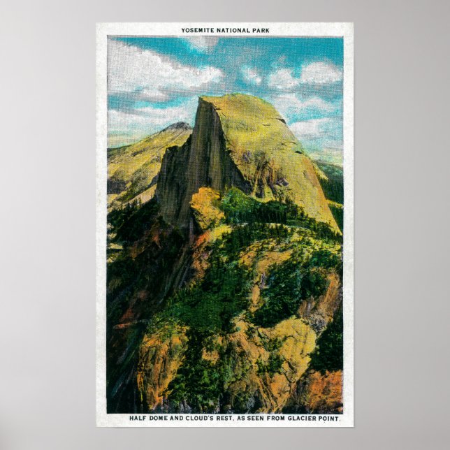 Halbkuppel und Cloud-Erholung von Glacier Point Poster (Vorne)
