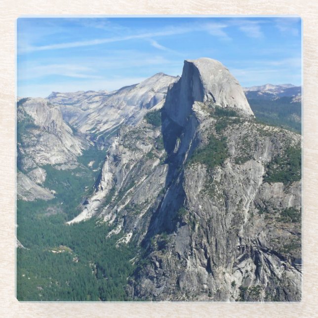 Halbkuppel von Glacier Point, Yosemite, CA Glasuntersetzer (Vorderseite)