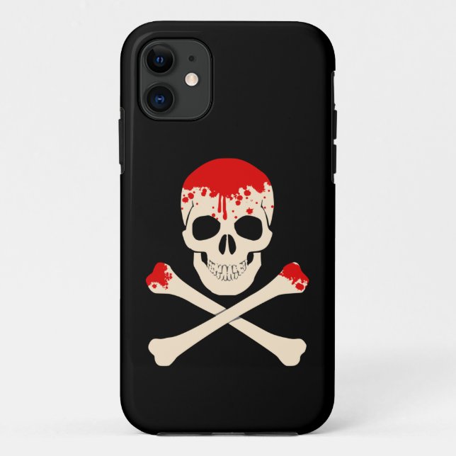 Halbleiter-Kreuzknochen-blutiges Skelett Case-Mate iPhone Hülle (Rückseite)